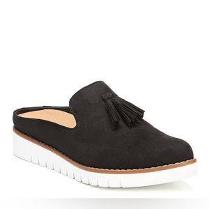 Dr. Scholl's Black Mule Clog Slip On Platform with Tassel Size 9